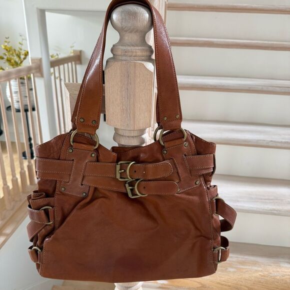 KOOBA LENA Large Leather Buckle Bag in Honey Tan - Picture 2 of 14